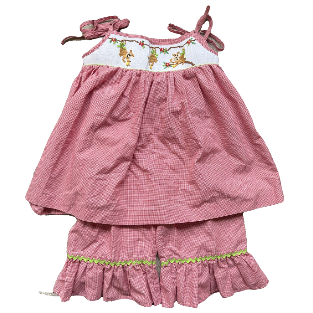 Amana Girls Red Monkeys Apparel Sets size: 4T